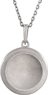 Sterling Silver .005 CT Natural Diamond Initial C 18" Necklace