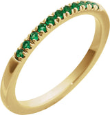 10K Yellow Gold Natural Emerald Stackable Ring