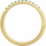 10K Yellow Gold Lab-Grown Emerald Stackable Ring