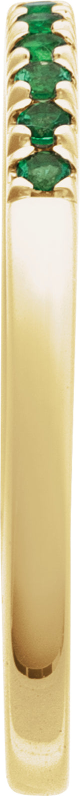 14K Yellow Natural Emerald Stackable Ring