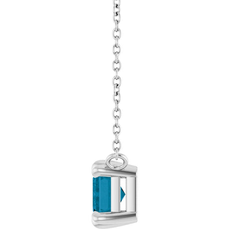 Sterling Silver Natural London Blue Topaz 18" Necklace