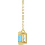 14K Yellow Natural Swiss Blue Topaz 18" Necklace