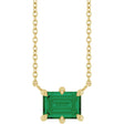 14K Yellow Gold Lab-Grown Emerald 18" Necklace
