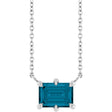 Sterling Silver Natural London Blue Topaz 18" Necklace