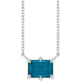 Sterling Silver Natural London Blue Topaz 18" Necklace