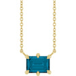 14K Yellow Gold Natural London Blue Topaz 18" Necklace