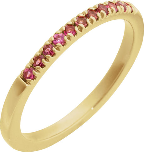 14K Yellow Natural Pink Tourmaline Ring