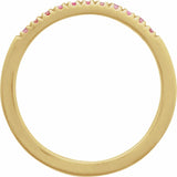14K Yellow Natural Pink Tourmaline Stackable Ring