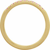 14K Yellow Gold Natural Pink Tourmaline Stackable Ring