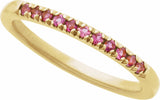 10K Yellow Gold Natural Pink Tourmaline Stackable Ring