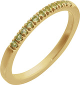 10K Yellow Gold Natural Peridot Stackable Ring