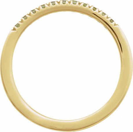 10K Yellow Gold Natural Peridot Stackable Ring