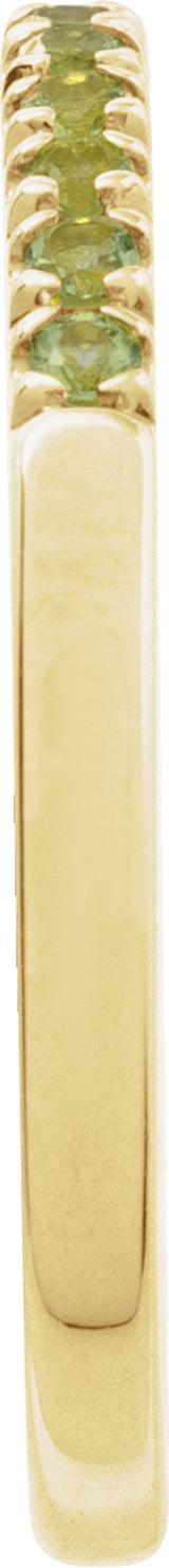 10K Yellow Gold Natural Peridot Stackable Ring
