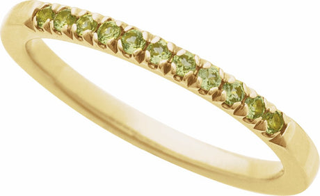 14K Yellow Gold Natural Peridot Stackable Ring