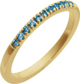 10K Yellow Gold Natural London Blue Topaz Stackable Ring