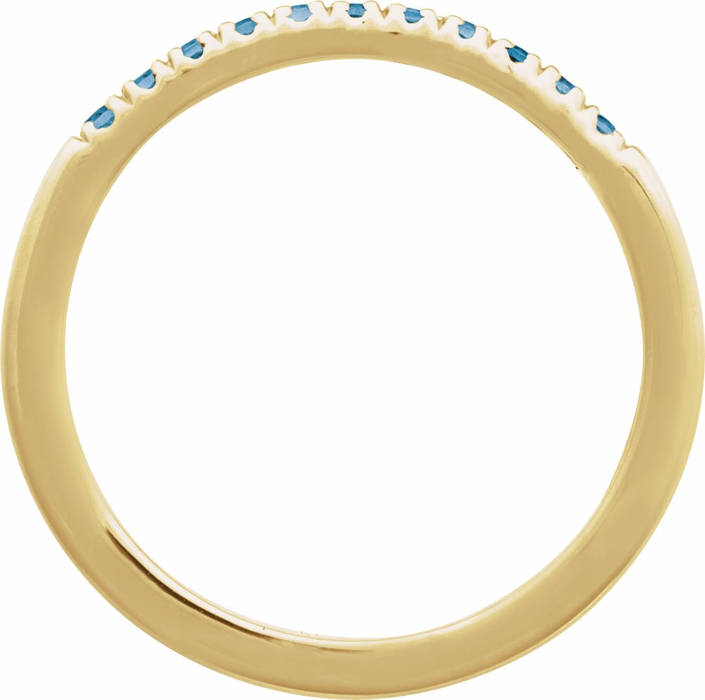 14K Yellow Gold Natural London Blue Topaz Stackable Ring