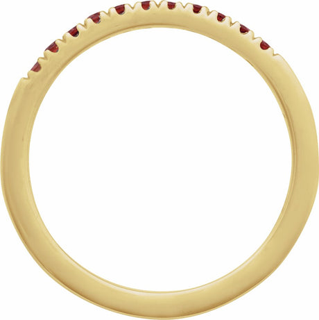 10K Yellow Gold Natural Mozambique Garnet Stackable Ring