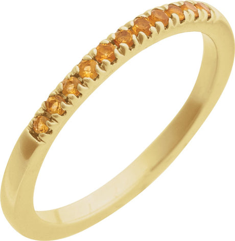 14K Yellow Gold Natural Citrine Stackable Ring