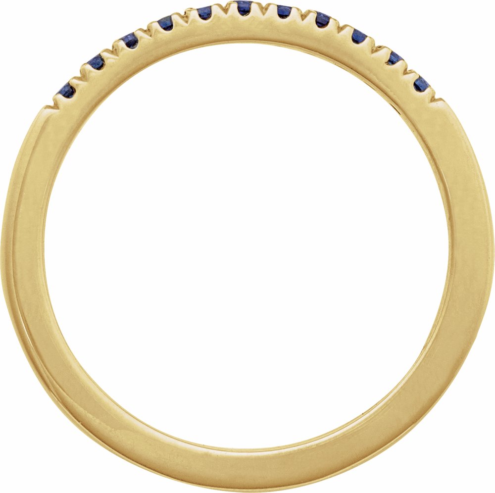 14K Yellow Gold Vermeil Lab-Grown Blue Sapphire Stackable Ring