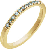 10K Yellow Gold Natural Aquamarine Stackable Ring