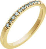 14K Yellow Gold Natural Aquamarine Stackable Ring