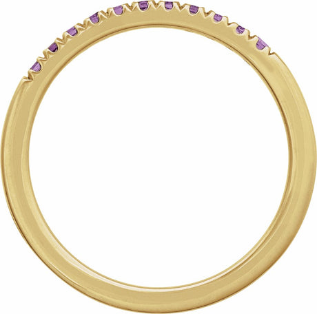 10K Yellow Gold Natural Amethyst Stackable Ring