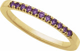 14K Yellow Gold Natural Amethyst Stackable Ring