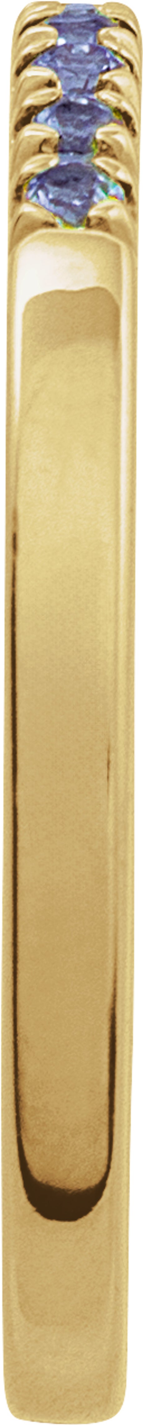 10K Yellow Gold Natural Alexandrite Stackable Ring