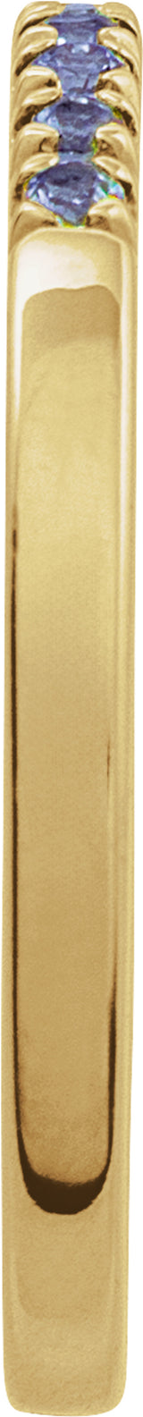 14K Yellow Gold Natural Alexandrite Stackable Ring