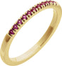 10K Yellow Gold Lab-Grown Ruby Stackable Ring
