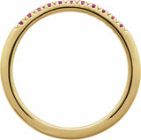 10K Yellow Gold Lab-Grown Ruby Stackable Ring