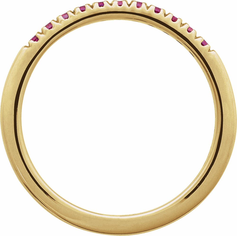 10K Yellow Gold Lab-Grown Ruby Stackable Ring