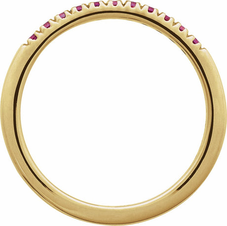 10K Yellow Gold Lab-Grown Ruby Stackable Ring