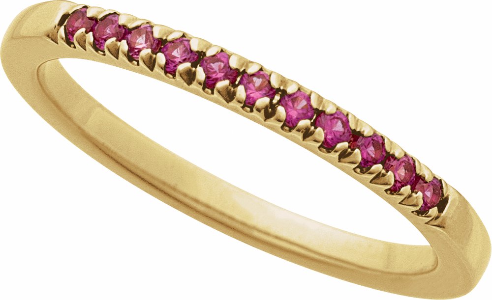 10K Yellow Gold Natural Ruby Stackable Ring