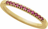 10K Yellow Gold Natural Ruby Stackable Ring