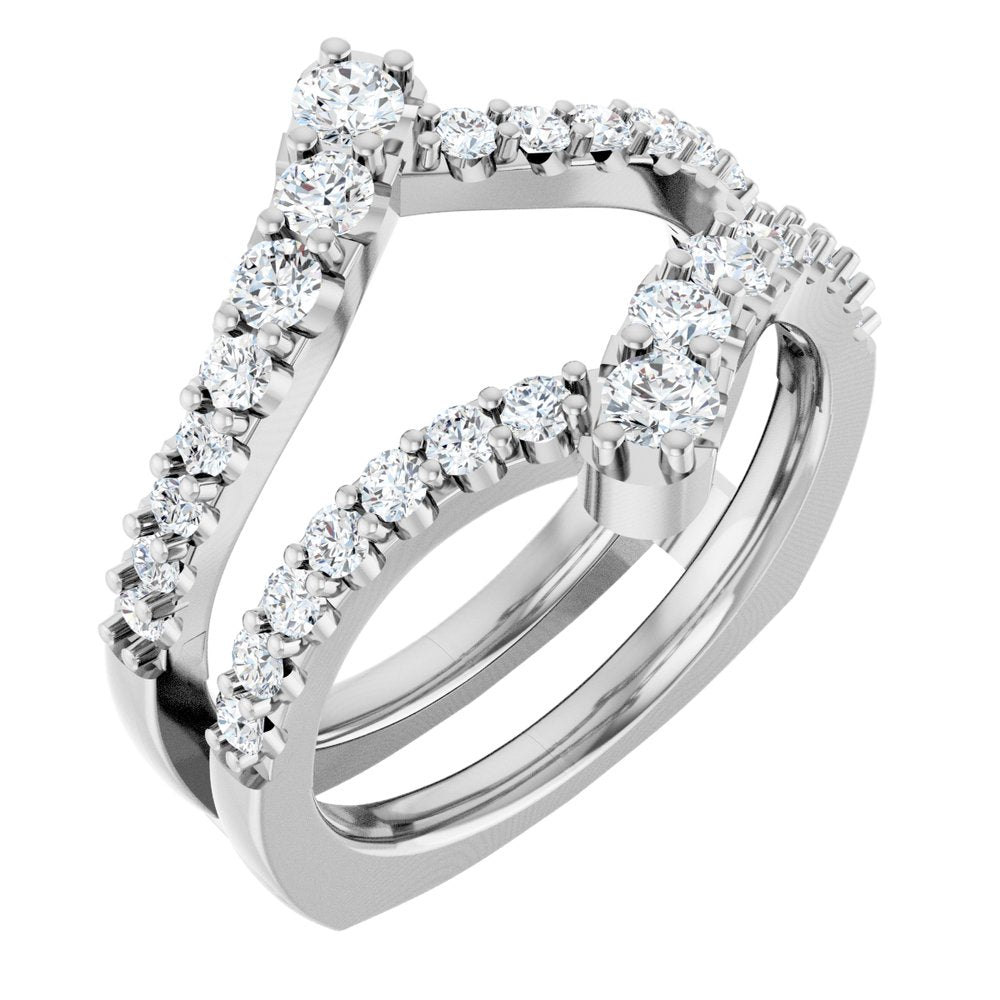 14K White 1 CTW Lab-Grown Diamond Ring Guard