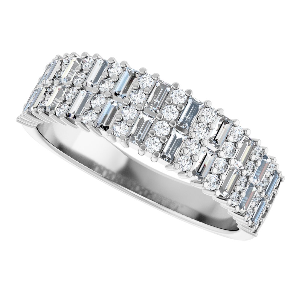 14K White 7/8 CTW Lab-Grown Diamond Anniversary Band