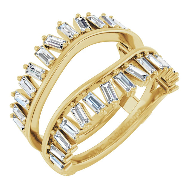 14K Yellow 9/8 CTW Lab-Grown Diamond Ring Guard