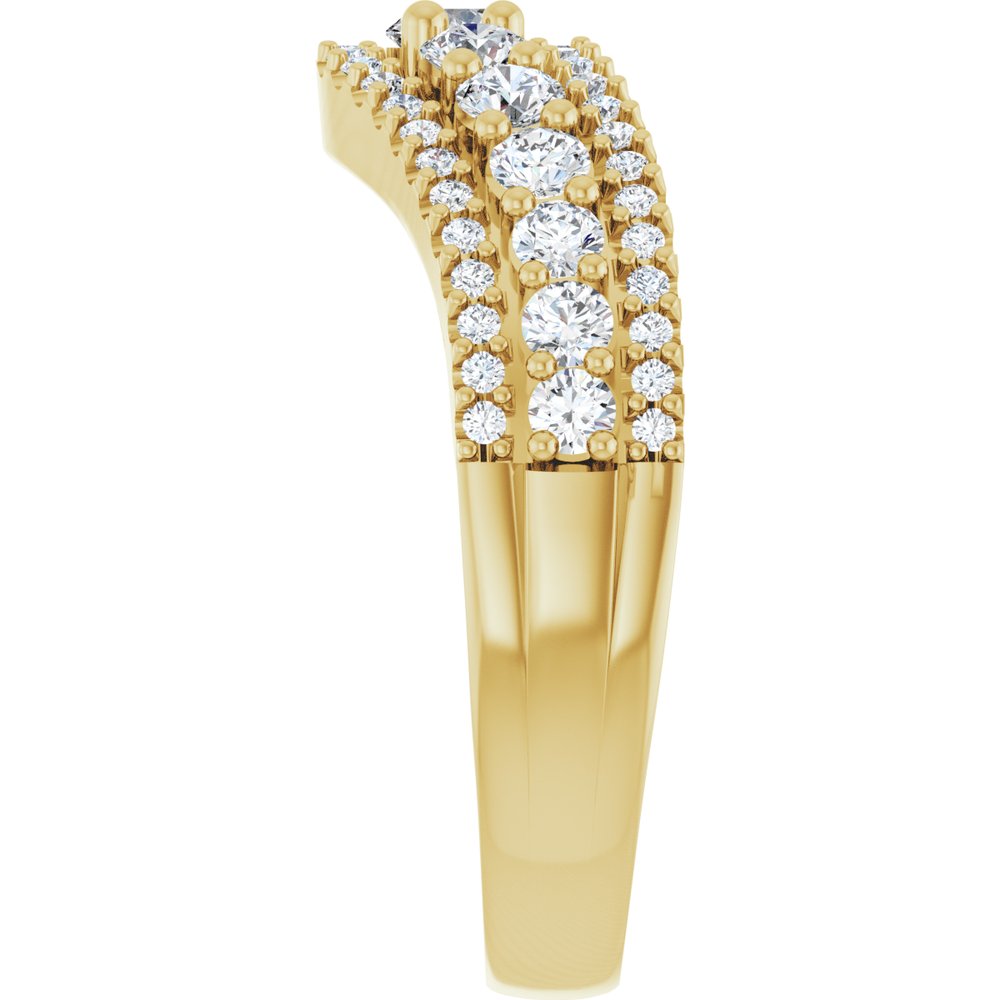 14K Yellow 1 CTW Lab-Grown Diamond Accented Contour Band