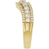14K Yellow 1 CTW Lab-Grown Diamond Accented Contour Band