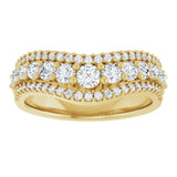 14K Yellow 1 CTW Lab-Grown Diamond Accented Contour Band