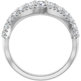 14K White 1 CTW Lab-Grown Diamond Accented Contour Band