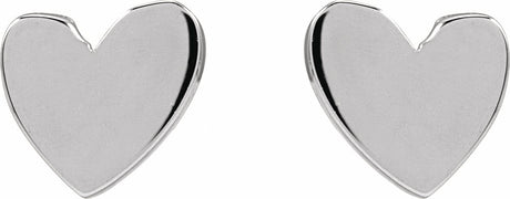 Sterling Silver 6 mm Asymmetrical Heart Earrings