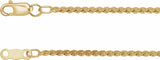 14K Yellow Gold Filled 1.7 mm Serpentine 16" Chain