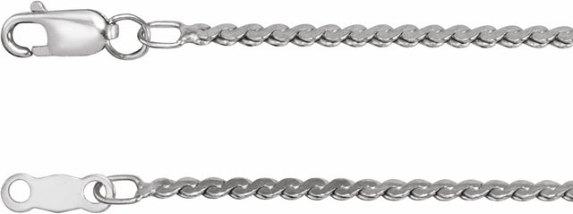 Sterling Silver 1.7 mm Serpentine 16" Chain