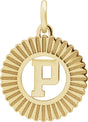 14K Yellow Gold-Plated Sterling Silver Initial P Sunburst Pendant