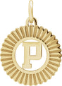 14K Yellow Gold-Plated Sterling Silver Initial P Sunburst Pendant