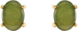 14K Yellow Natural Nephrite Jade Earrings