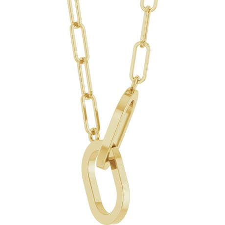 14K Yellow Gold Interlocking Oval 16" Necklace