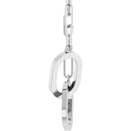 Sterling Silver Interlocking Oval 16" Necklace